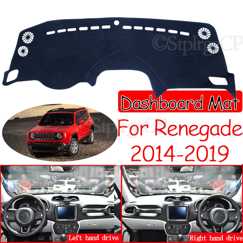

Противоскользящий коврик для Jeep Renegade 2014 ~ 2019 BU, накладка на приборную панель, Солнцезащитный коврик, автомобильные аксессуары Trailhawk 2015 2016 2017 ...