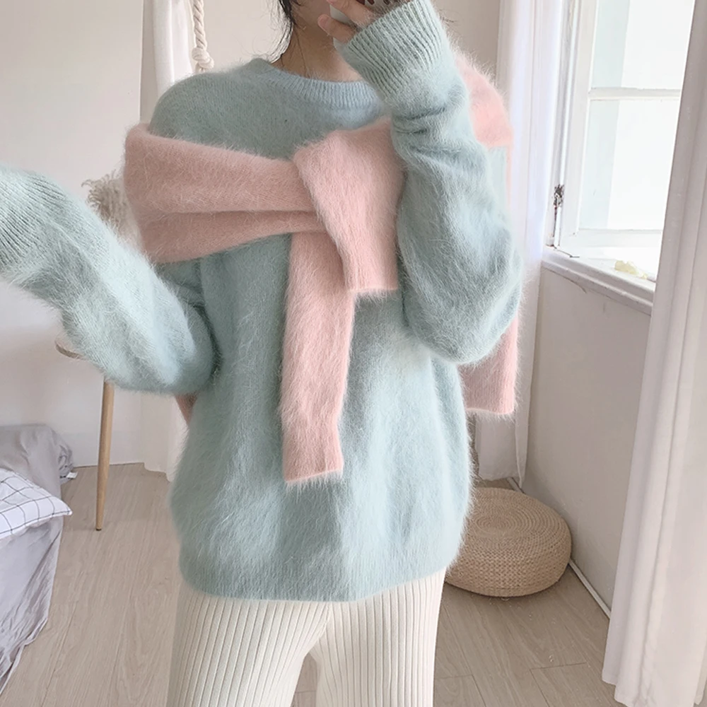 

46 Colors Real Mink Cashmere Tops Women New Soft Keep Warm Pullovers Factory Drop Shipping Sweater