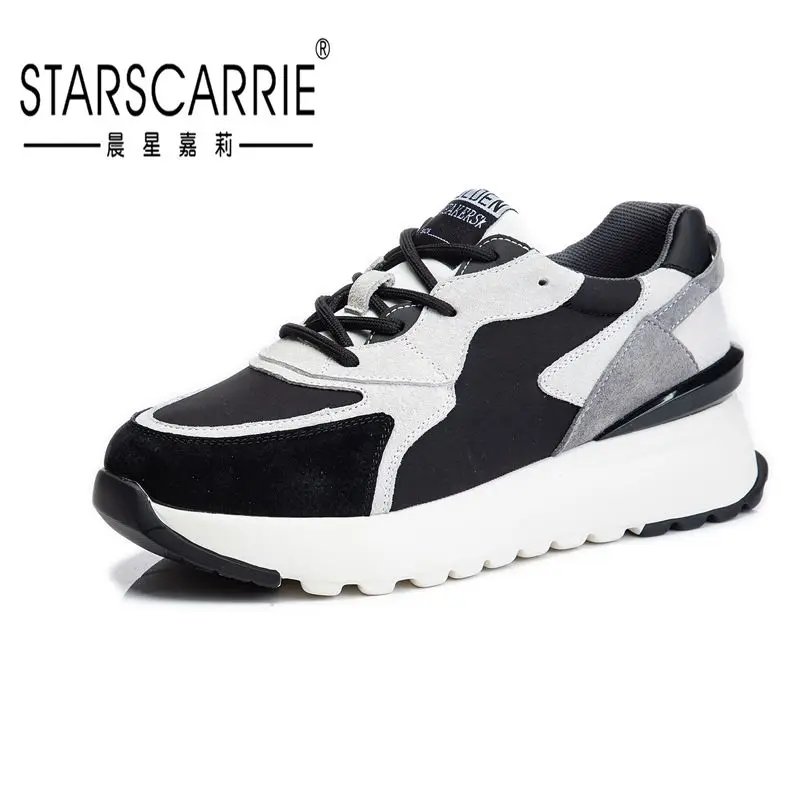 

Daddy shoes women's spring 2021 new leisure sports single shoes women's thick soled running breathable leather women's shoes
