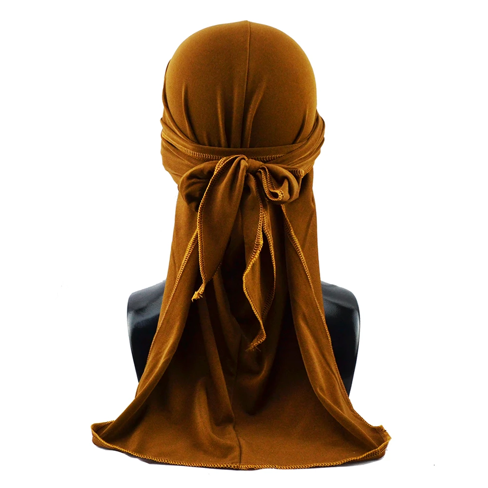 Фото Роскошная летняя охлаждающая головная повязка из спандекса Durag в стиле унисекс с длинным хвостом №4