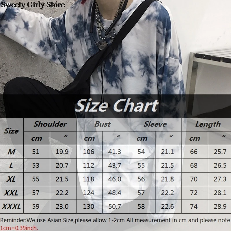 

Hip Hop Skateboard Tops Spring Tie Dye Print Hoodies Autumn Oversize Pullovers Comfortable Streetwear Punk Style Men Sweatshirt