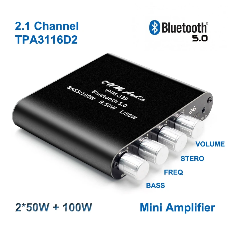 Цифровой усилитель мощности TPA3116D2 2*50 Вт + 100 Bluetooth 5 0 аудиоусилитель 2 1 мощность