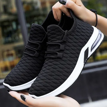 

Men's breathable flat shoes men's sports running leisure summer flying woven breathable air cushion shoes wild tide shoes