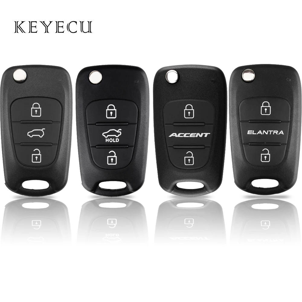 

Keyecu 3 Button Folding Remote Key Shell Case for Kia Ceed Pro-Ceed Sportage Rio Venga Sorento Soul Optima Key Shell for Hyundai