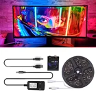 Светодиодная ленсветильник WS2812B, 5 В, USB, 1 м, 2 м, 3 м, 4 м, 5 м, 5050, RGB, цвет мечты, окружающий набор для телевизора, для настольного ПК, фосветильник