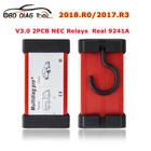 Новейший чип Multidiag Pro + BT V3.0 2PCB Real 9241A VCI 2018.R0 для TCS Pro 8 комплект кабелей автомобильный грузовик OBDII Автомобильный диагностический инструмент