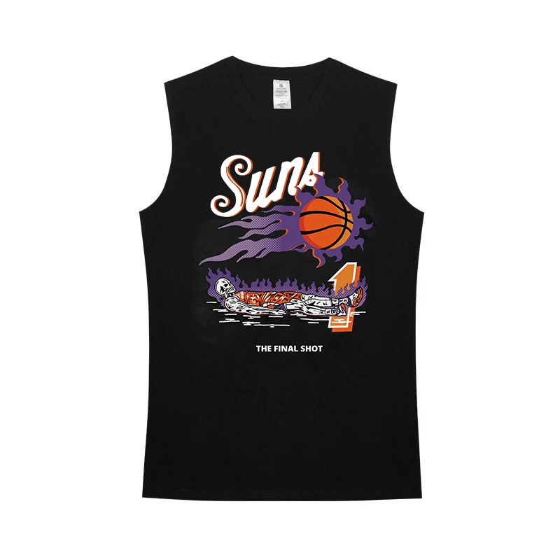 

dpoy original design basketball fan vest round neck cotton loose basketball star player men's sweat shirt metal style street art