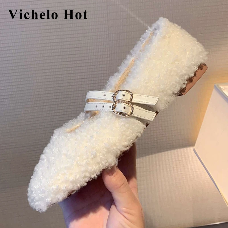 

Vichelo Hot chic Korean street pretty girls dating charming buckle strap round toe sweet cute comfortable winter women flats L83