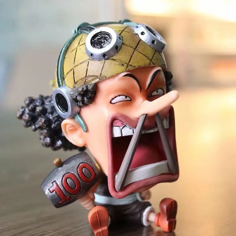 Usopp Real Boxed Аниме одна деталь Луффи туз прекрасный детство зуб сидя ПВХ Фигурки OP Луффи, чем жесты коллекционные игрушки модель 10 см - Цвет: Usopp Real Boxed