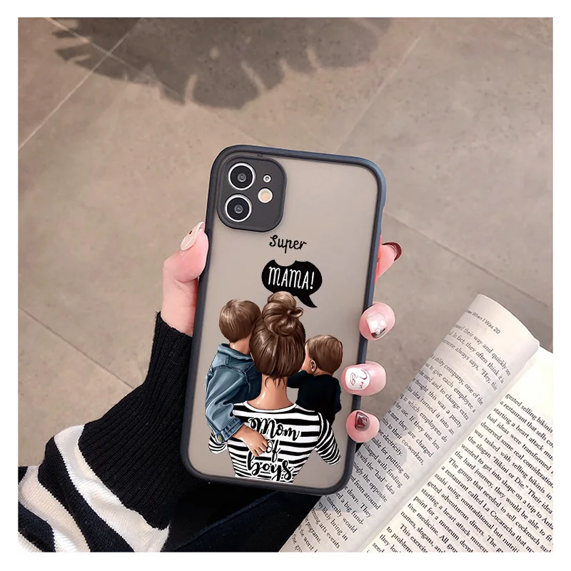 Super Mom Dad Hard Baby Girl Phone Case For iphone SE 2020 Fashion Family cover X XS Max XR 12 11 13 Pro Max 6 7 8 Plus Funda