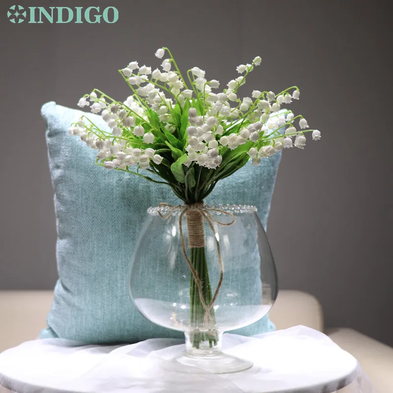 INDIGO-18pcs г. белый букет из конвалярии пластиковый цветок для невесты свадебного