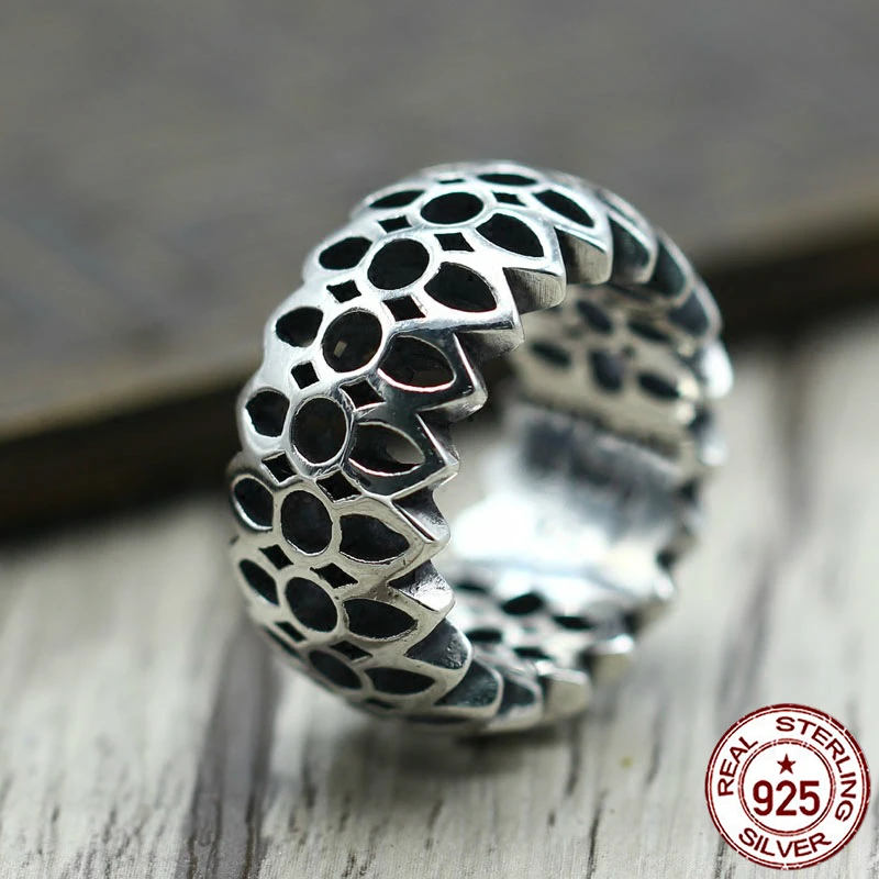 

Кольцо из серебра 100% пробы в стиле ретро