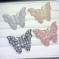 63x42mm womens high quality butterfly brooch cz inlaid fashion style for woman christmas gift 1 pair