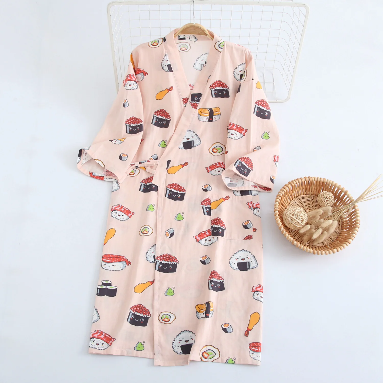 

Women New Pure Cotton Bathrobe Nightclothes Soft Comfortable Sleepwear Loose Casual Loungewear Lounge Daily Lady Sleep Robe Gown