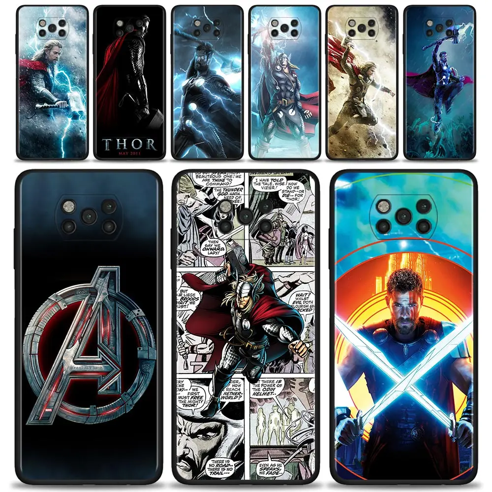 

Thor Marvel Avengers Case For Xiaomi POCO X3 M3 Pro X3 NFC X3 F3 GT F1 Cover for Mi Civi 11T 10T Pro 9T 11 Note 10 Lite Shell