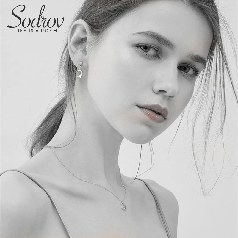 

Sodrov Jewelry Necklace 925 Sterling Silver Simple And Romantic Star For Women Link Chain Pendant