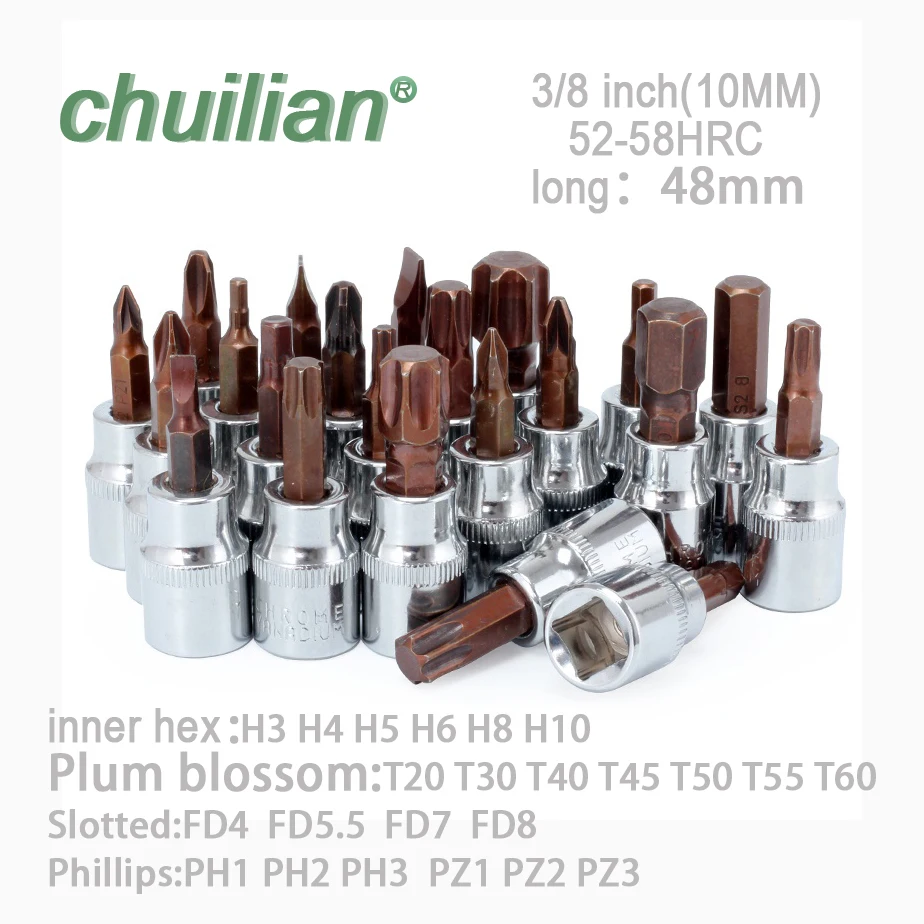 Отвертка уровневая с шестигранным шлицем 3/8 дюйма 10 мм PH1 PH2 PH3 PZ3 PZ4 FD4 FD5.5 FD7 H5 длина