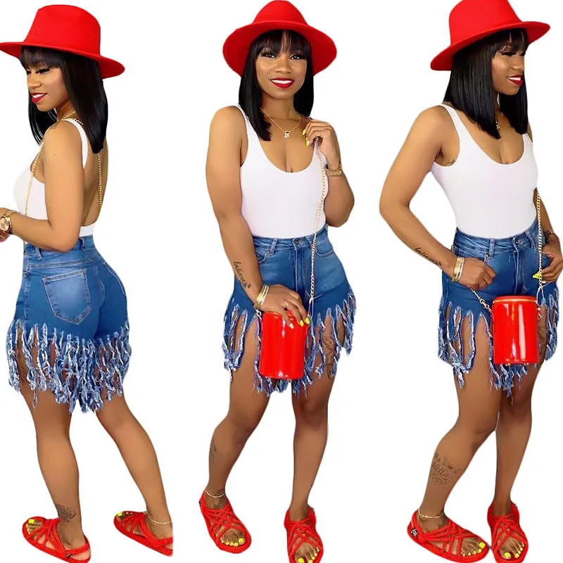 Шорты женские джинсовые с завышенной талией пикантные облегающие винтажные