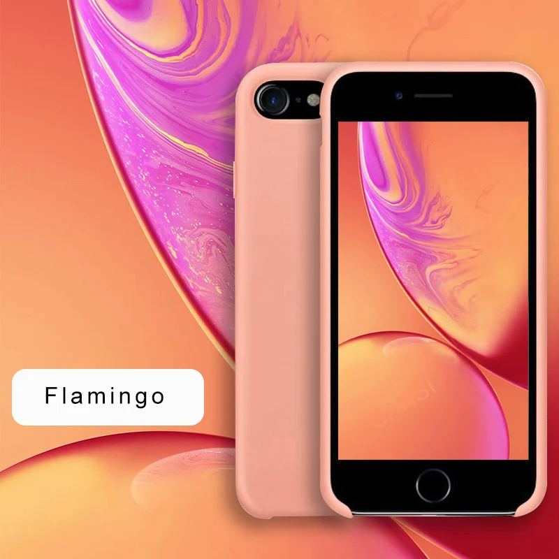 Flamingo Официальный силиконовый чехол для iPhone 11 Pro MAX XR X Xs MAX чехол s для apple iPhone 7 8 Plus 6 6s 5 5S SE чехол с логотипом - Цвет: Flamingo
