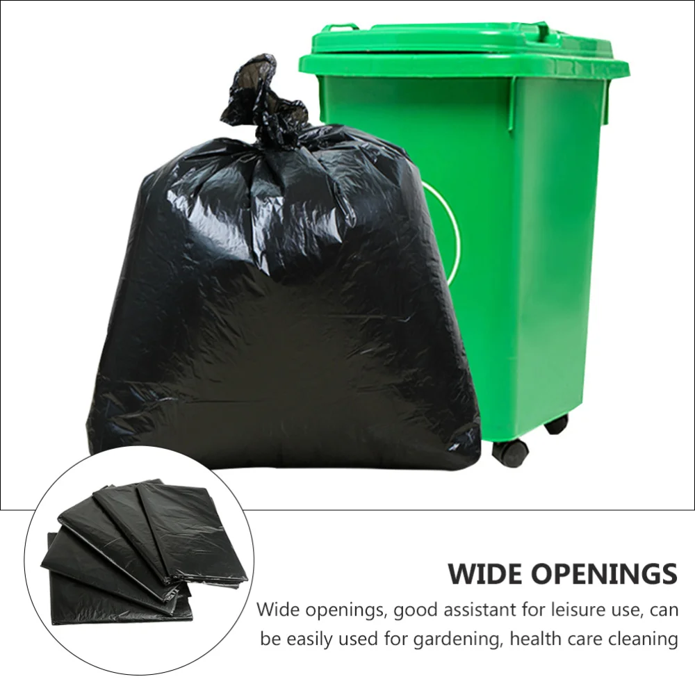 

50pcs Gardening Leaves Thick Garbage Bags Disposal Black Waste Bags