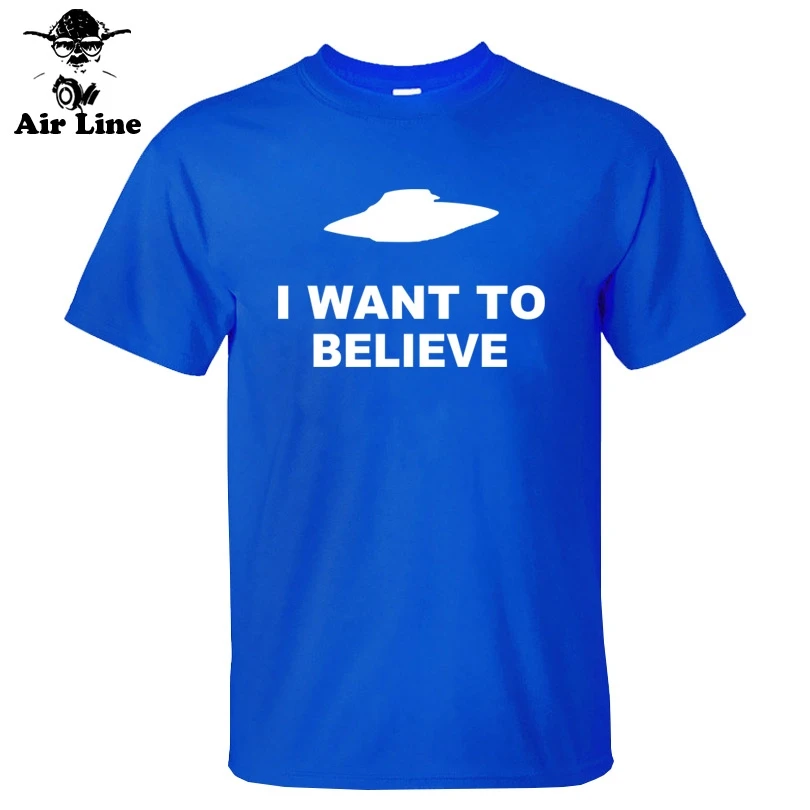 Женская футболка с надписью I Want To Believe X | Мужская одежда