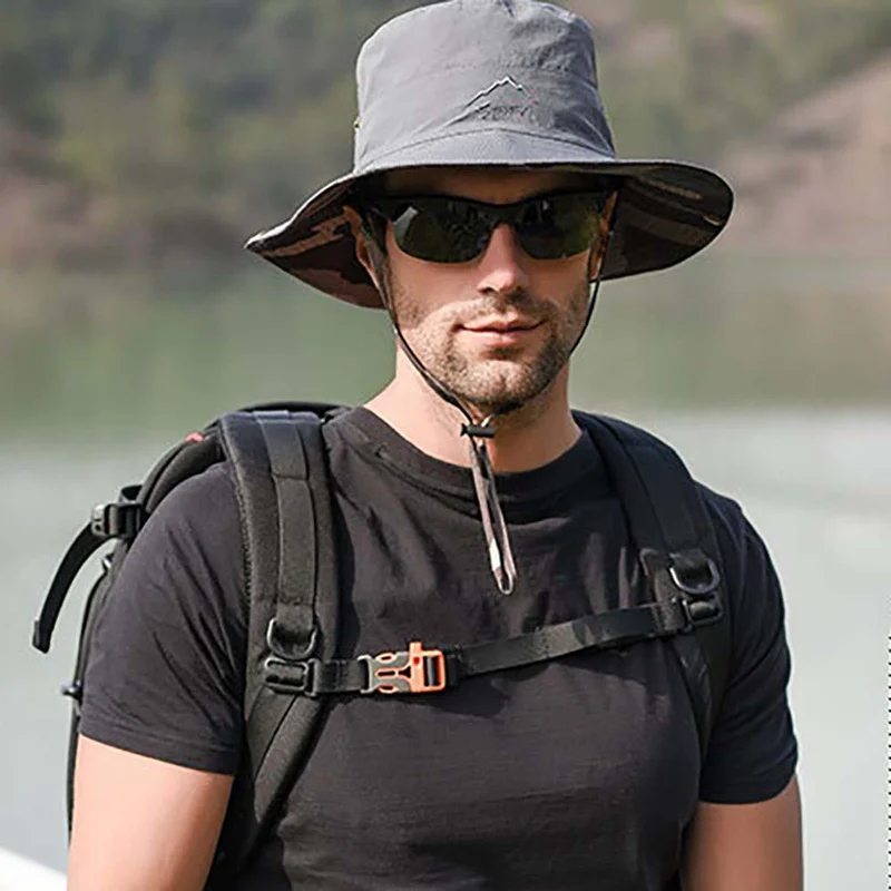 

Мужская шляпа от солнца для рыбалки, шляпа для альпинизма, модная летняя шляпа, удобная Солнцезащитная шляпа с защитой от УФ-лучей, шляпы от ...