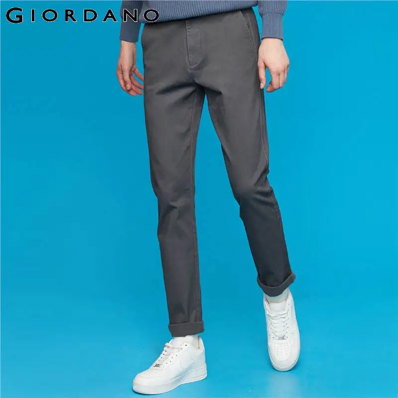 Giordano мужские брюки, однотонные, контрастные, тонкие брюки, мужские, дышащие, хлопковые, спандекс, повседневные, Pantalon Hombre 01119726