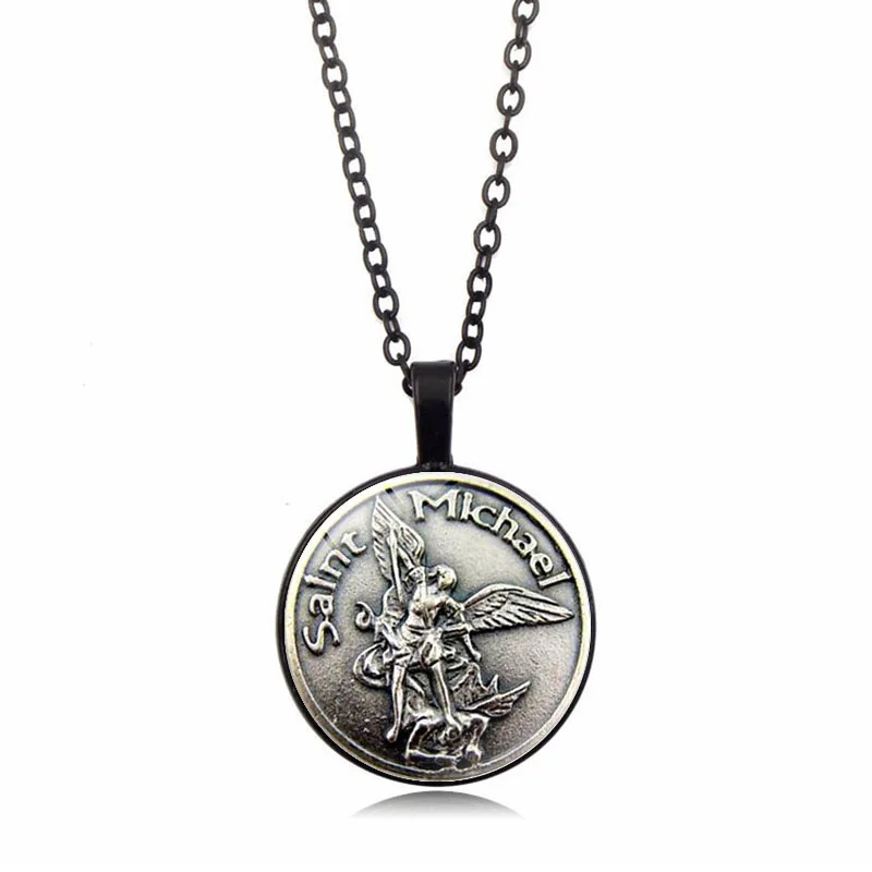 Новинка мужское ожерелье Archangel St.Michael Protect Me Saint Shield защитный Шарм русская подвеска