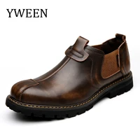 men boots autumn comfy durable outsole slip on fashion shoes men 2021 leather retro boots men brand design mens boots