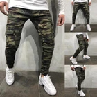 Джинсы-Джоггеры мужские камуфляжные, брюки-карго в стиле милитари, зауженные штаны со множеством карманов, однотонные джинсы-карандаш в стиле хип-хоп