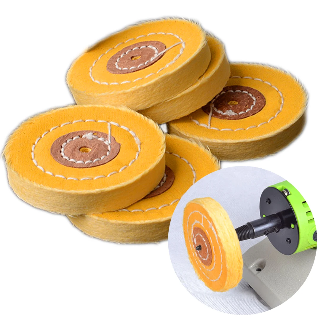 

Round Polishing Wheel Grinding Pad Yellow Jewelry Ornaments Metal Plastic