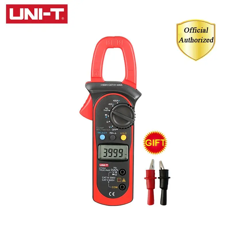 UT204 UNI-T UT201/UT202/UT202A/UT203/UT204/UT204A 400-600A Ручной цифровой зажим тестер НТС DC/AC мультиметр Измеритель сопротивления - Цвет: UT204