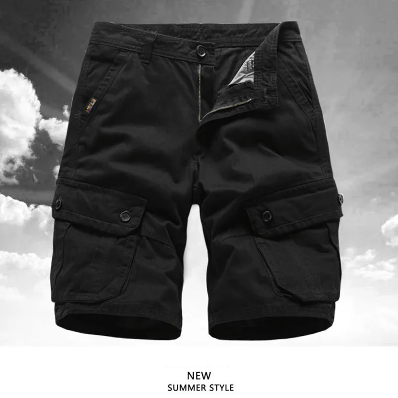 

Summer Men Casual Boardshorts Breathable Beach Shorts Pockets Male Cotton Short Sweatpants Mens Plus Loose Cargo Shorts Pants