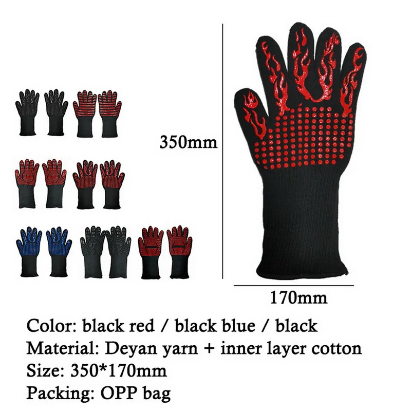 1 пара термостойких перчаток для духовки толстые перчатки приготовления пищи