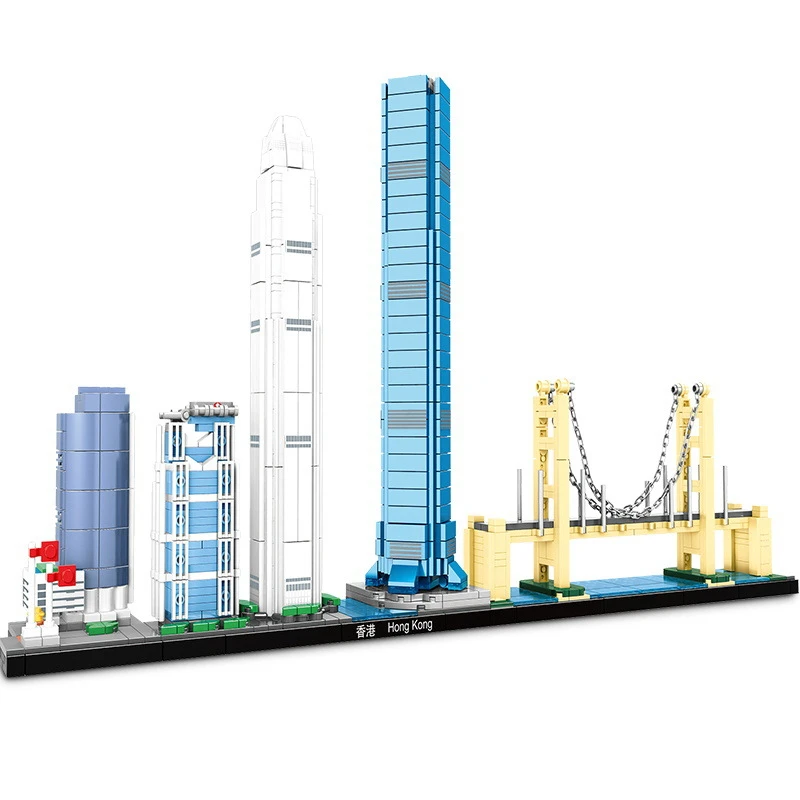 Коллекция известной архитектуры города Гонконг Гуанчжоу башня Шанхай модель