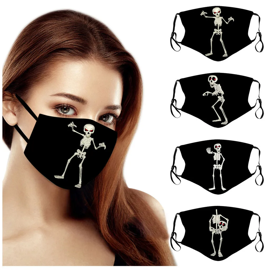 

Mondmasker Funny Adult Fashion Halloween Print Face Masks Dustproofs Windproof Washable Masks