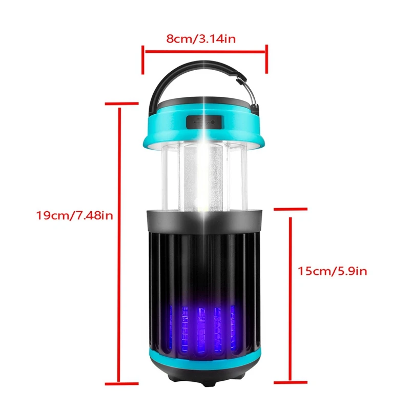 

Bug Zapper LED Camping Lamp Bug Zapper Tent Light Solar 3-In-1 Waterproof Mosquito Zapper Camping Gear for Outdoors