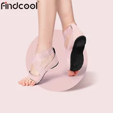 Findcool/Тонизирующая обувь для йоги; женская обувь для пилатеса с пятью пальцами; обувь для фитнеса с перекрестными ремешками; домашние нескользящие носки для йоги