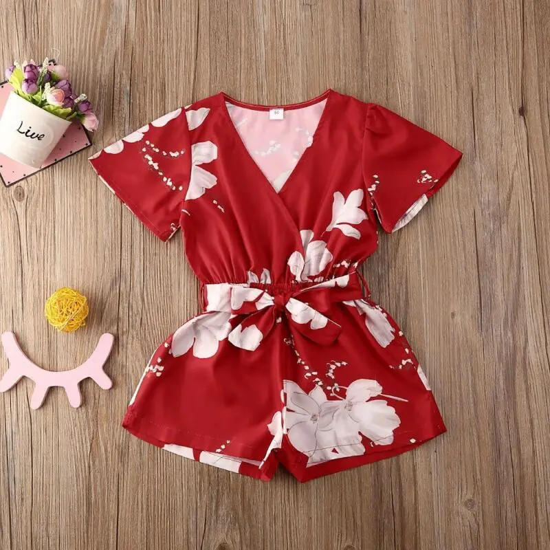 Детский летний комбинезон с коротким рукавом для девочек одежда праздника 2020 |