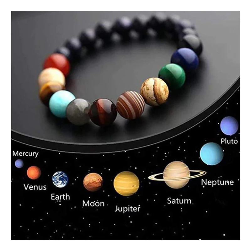 Pulsera de Sistema Solar hechos a mano nuevos pulseras cuentas piedra natural del Universe galaxia los взрослые | Украшения и