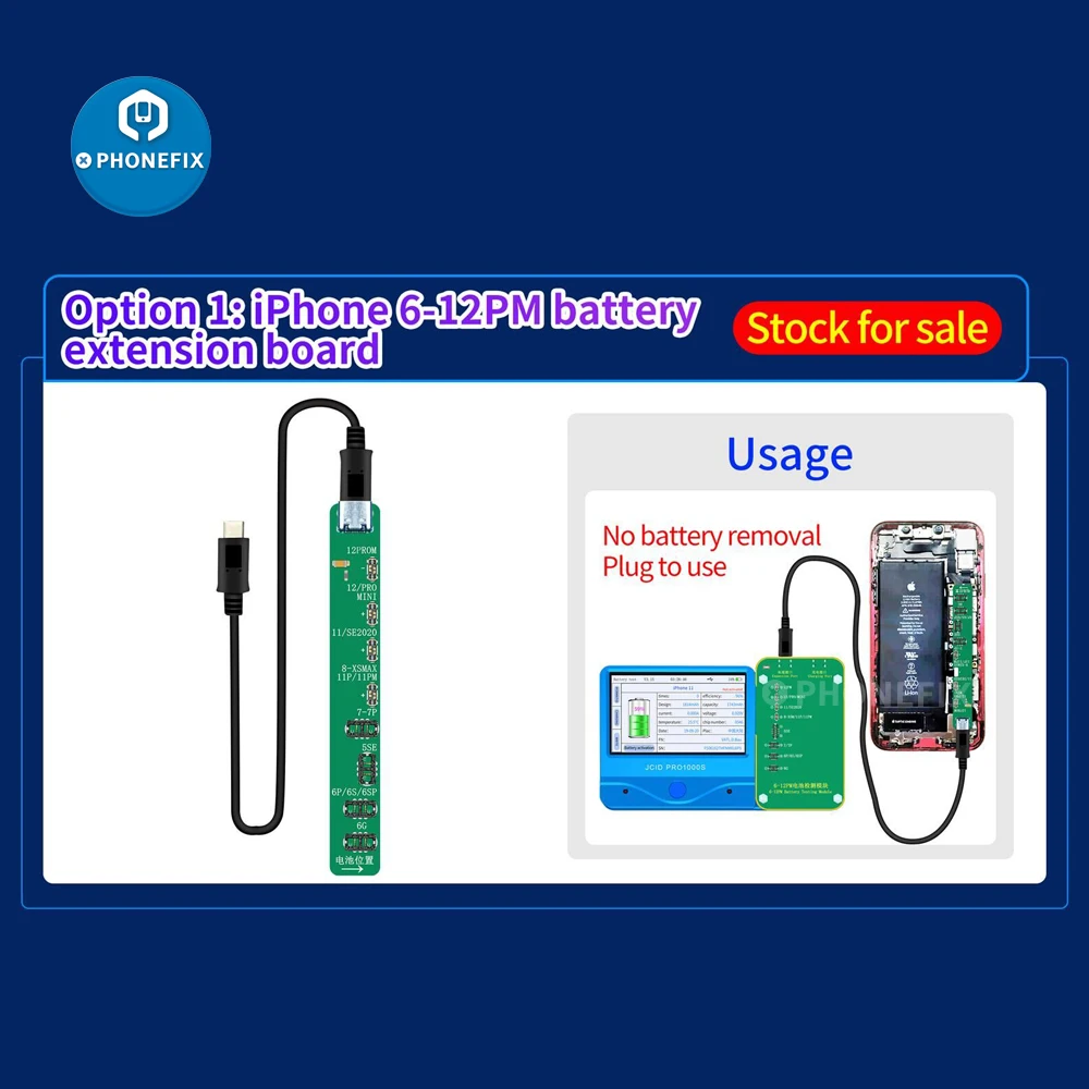 JC Pro1000S Battery Test Module JCID Expansion Board for iphone 6-12promax ipad cycle times health Capacity Read Writing | Инструменты