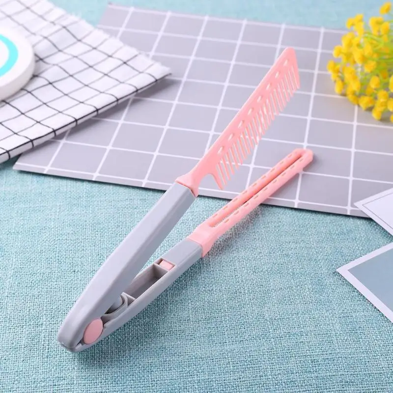 

Portable Folding Straightening Comb V-Clip Type Straightening Comb Hairstyle Clip Tool Hairdressing Accessories Comb