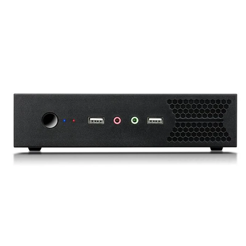 Мини T5 тонкий мини ITX чехол для компьютера черный USB2.0 HTPC WIFI антенна порты без