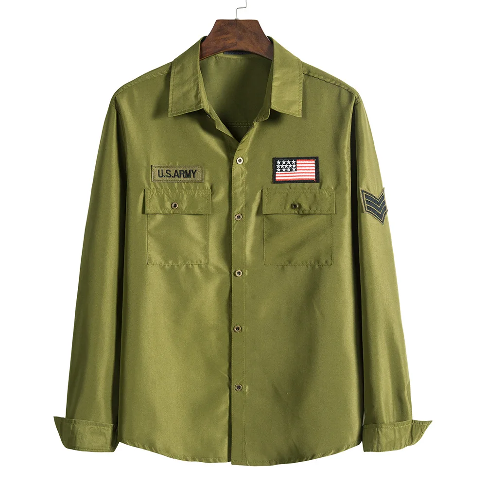 

Men's Shirts Military-themed Shirts In Solid Color Fashion for Casual Outdoor Shirts
