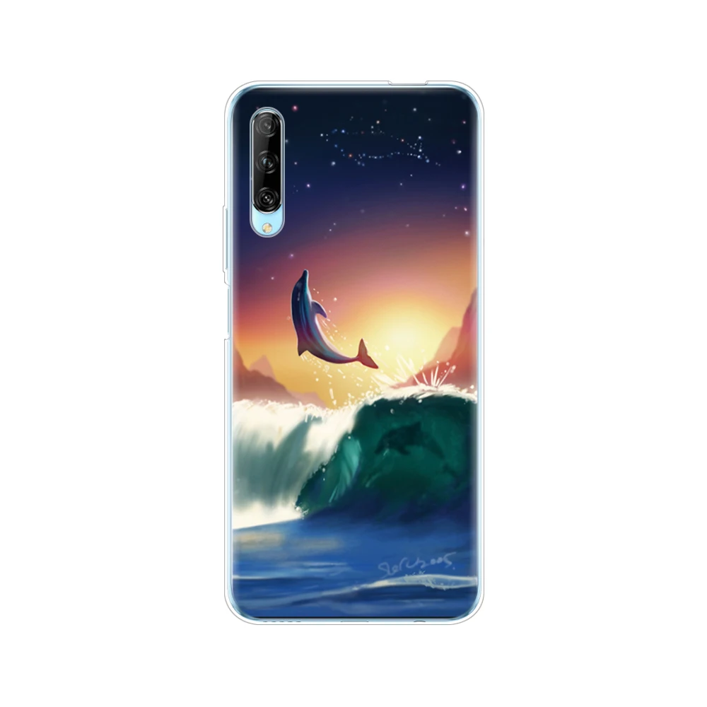 Силиконовый чехол для телефона huawei p40 lite E pro Y7P Y6S Y9S NOVA 5T морское животное милый