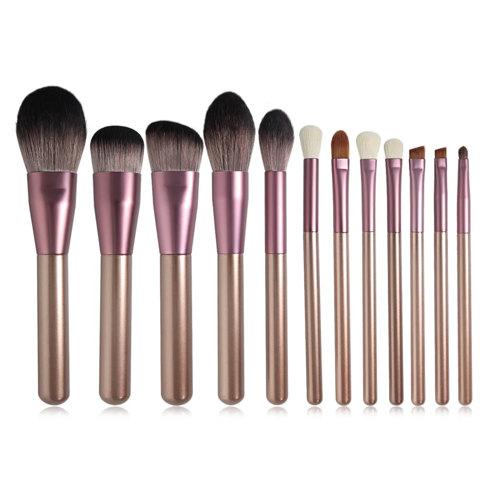 Набор кистей для макияжа мягкая синтетическая кисточка светло-фиолетового цвета