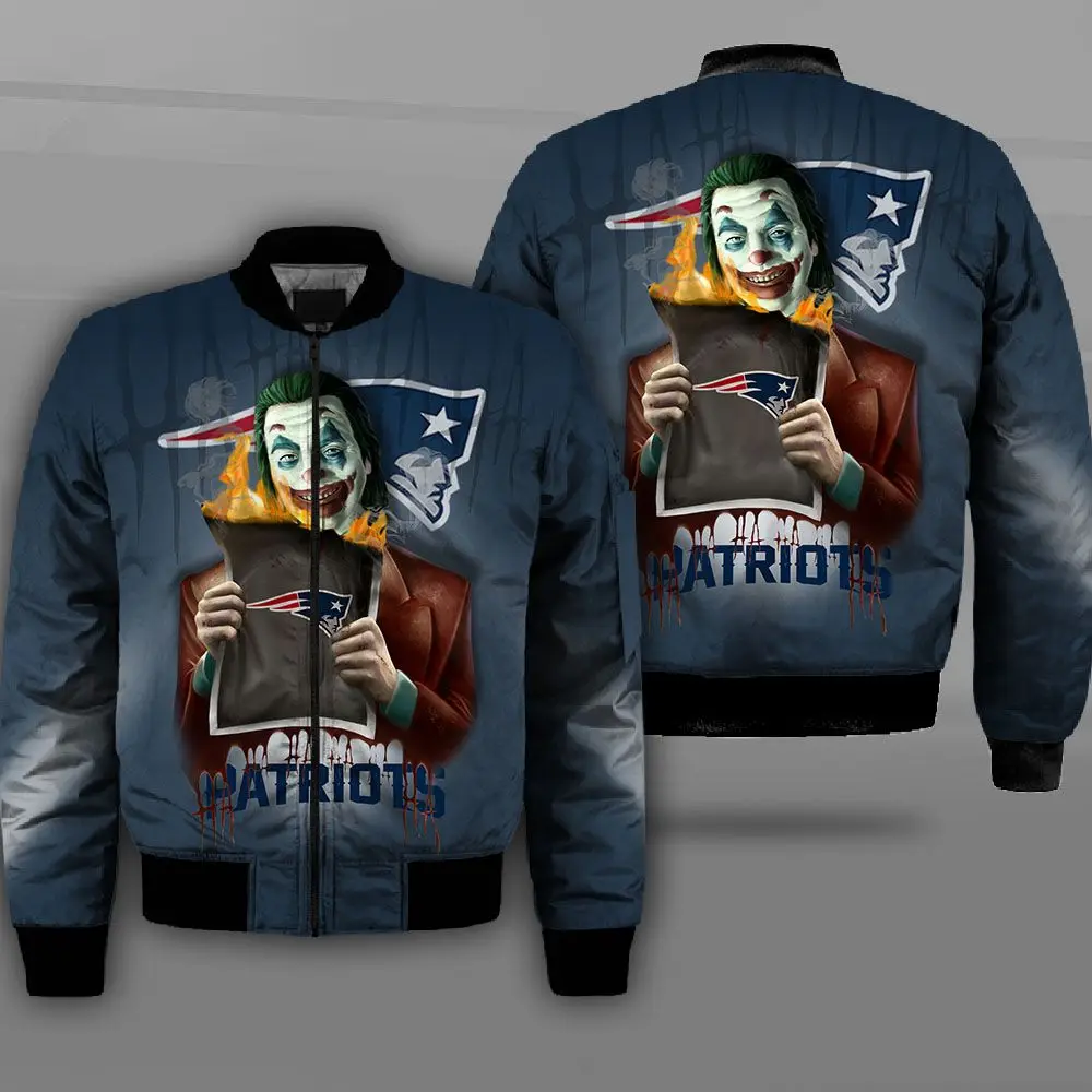 41173 New England Patriots bomber jacket Fashion men's winter coat - Цвет: 41173