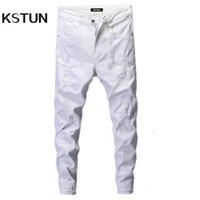 ripped jeans for men skinny white jeans stretch denim pants jeans mens jeans brand streetwear patched distressed large size 42