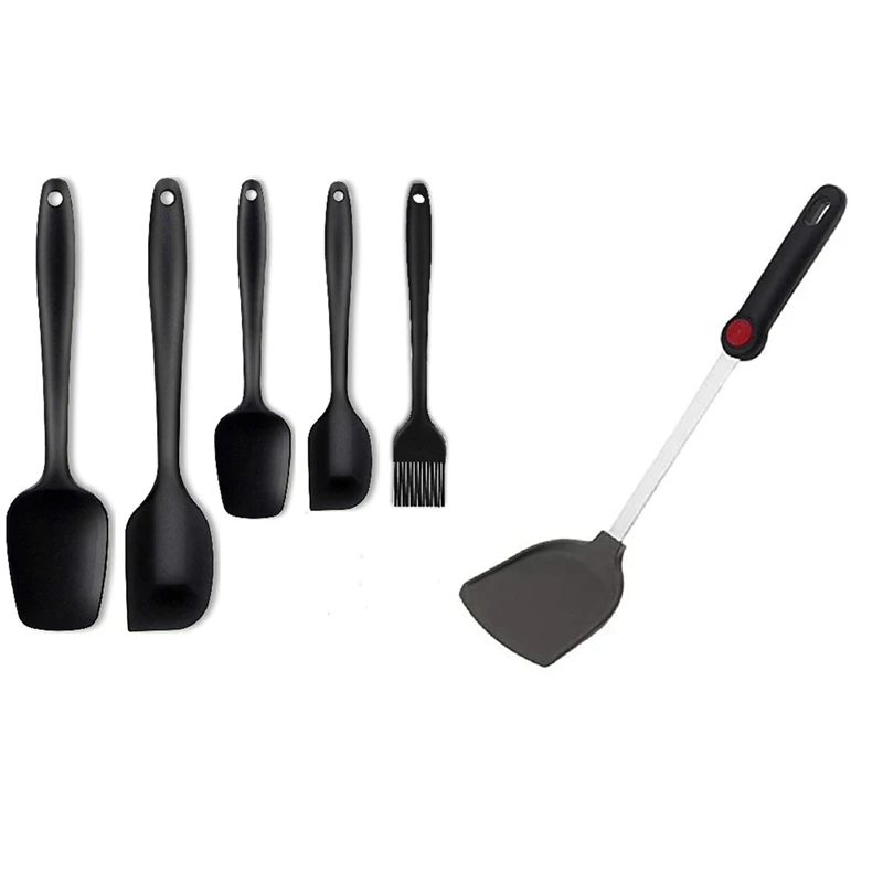 

5PCS Silicone Pastry Spatula,Heat Resistant Silicone Kitchen Spatula With Silicone Shovel Pan Spatula Cooking Shovel