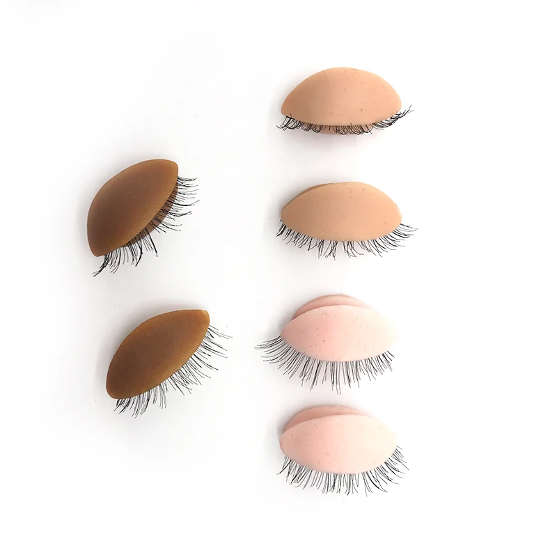 3 пары набор для прививки ресниц тренировочная головка веки силиконовые манекена